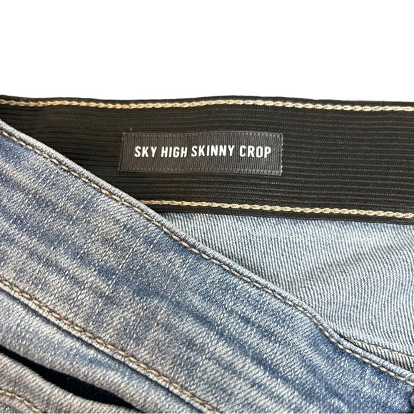 Torrid 3X Jeans Premium Sky High Skinny Crop Distressed Faded Blue Size 22 - Picture 4 of 10